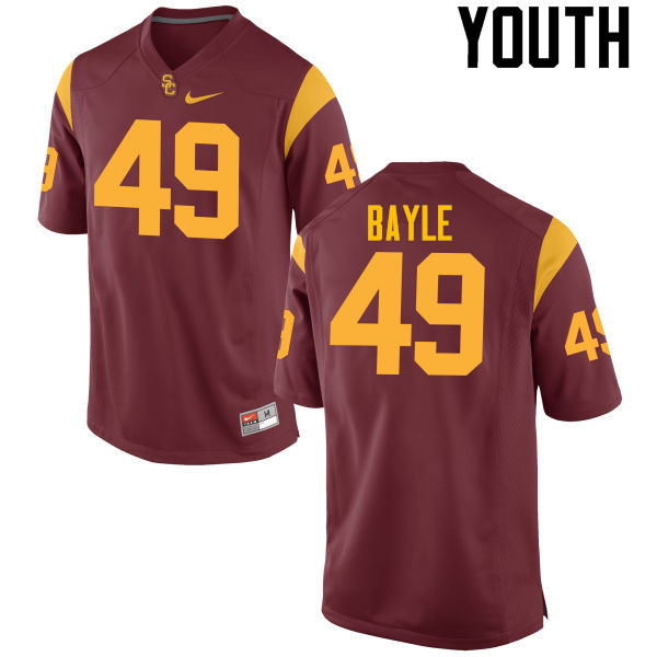 Youth #49 Matt Bayle USC Trojans College Football Jerseys-Cardinal